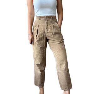 Vintage 80s Dockers Khaki Chino Pleated Trousers Pants Women’s Size 6 Cotton
